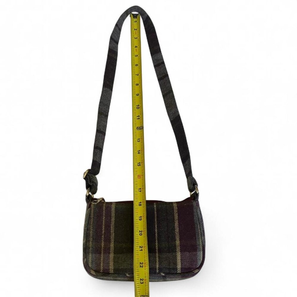 NWT Earth Squared Fair Trade Flecked Plaid Tartan Wool Blend Crossbody Bag Purse - Picture 6 of 8